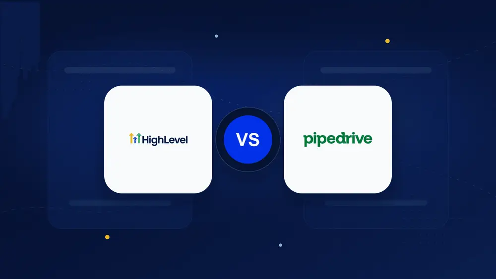 GoHighLevel and Pipedrive logos on a ToolBlueprints comparison cover